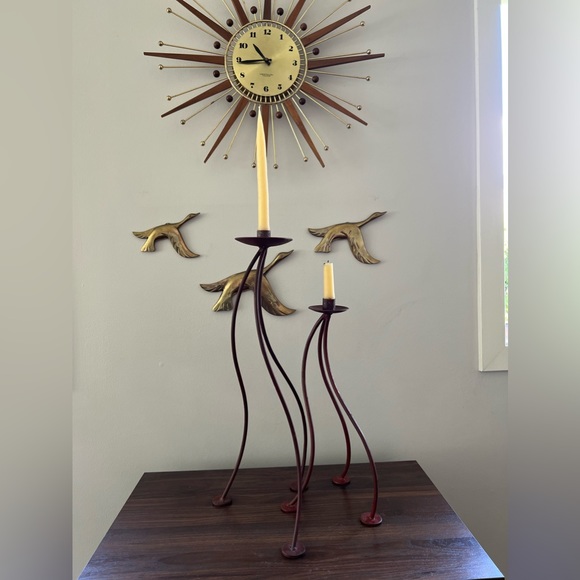 wrought iron candle stick pair - Picture 2 of 6